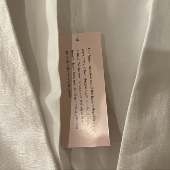 NWT: Banana Republic White Linen Zipper Sleeves Blazer •2P - Picture 7 of 15